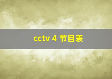 cctv 4 节目表